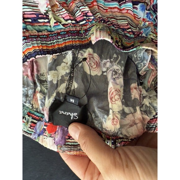 Shana Apparel Wide Leg Pants M Medium Colorful Floral Pull-On Floral Boho - Picture 7 of 7